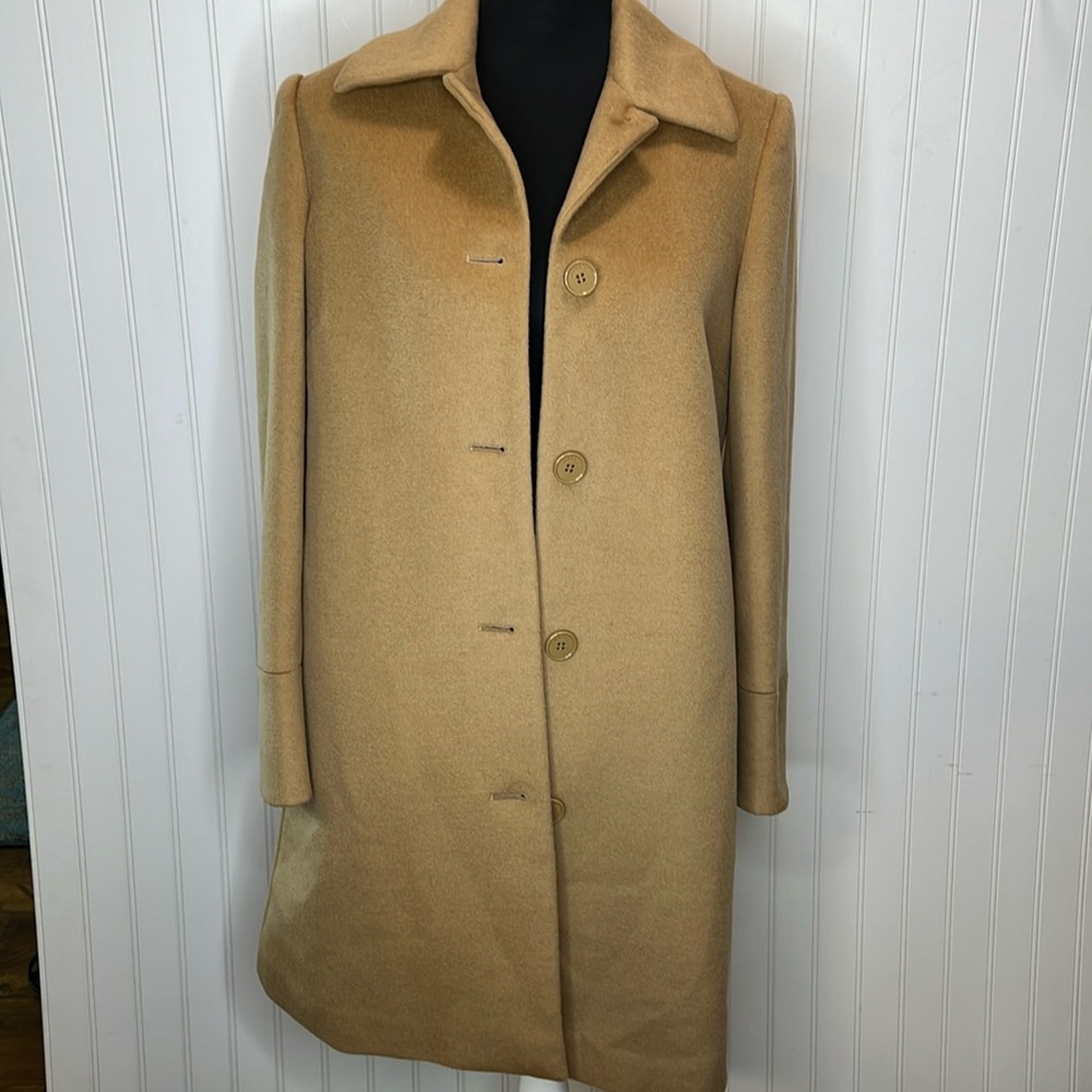 Max & Co. Tan Wool Single-Breasted Trench Coat